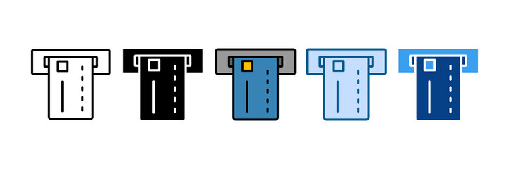 Atm Icon Set Multiple Style Collection