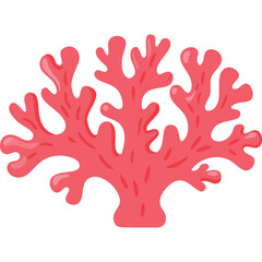 Naklejka premium Pink Coral Reef Cartoon Vector Illustration Isolated Tropical