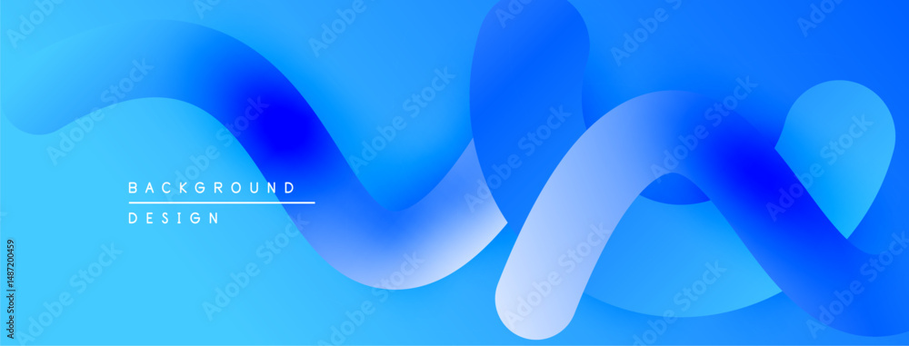 Poster abstract blue waves create dynamic background. smooth gradients offer modern visual appeal, perfect 