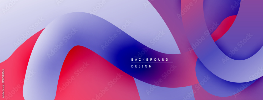Poster Abstract fluid shapes, vibrant colors blend. Modern design, smooth gradients create dynamic composition. Background element for projects.