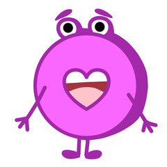 Fun Alphabet, Cartoon character letter O with cute expression. Cute cartoon alphabet character illustration for early childhood education.