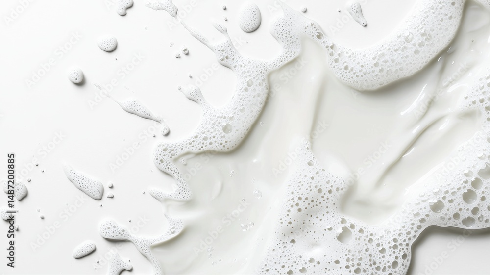 Poster dynamic white liquid splash and foam texture background splash liquid white foam texture background
