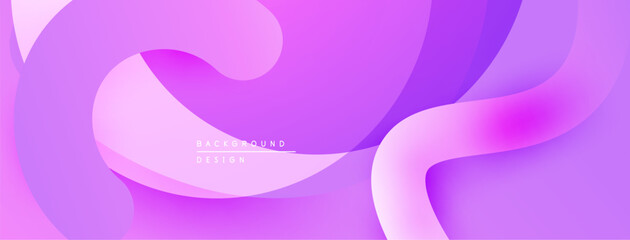 Abstract fluid shapes, purple hues, smooth gradients. Modern design element for backgrounds, digital art.