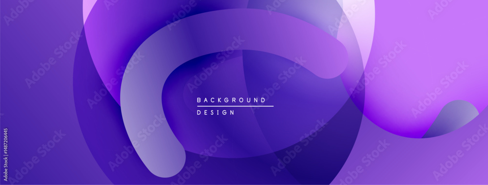 Poster Abstract purple layers create flowing shapes. Modern design features gradient hues, smooth transitions, dynamic composition. Background text reads background design.