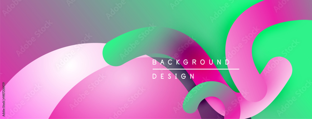 Poster Abstract fluid shapes, vibrant colors blend. Modern design, gradient effect creates dynamic composition. Background element.