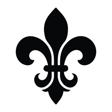Black Fleurdelis Vector Illustration Classic French Symbol Design