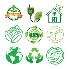 Eco-friendly icon set, The design representing sustainability for World Environment Day