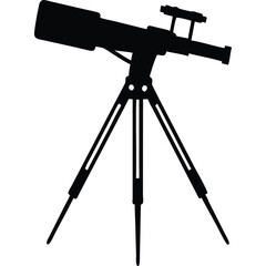 Telescope Silhouette at Night Exploring Stars and Space