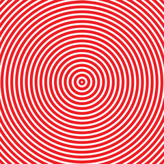 Red and White Hypnotic Concentric Circles Abstract Op Art