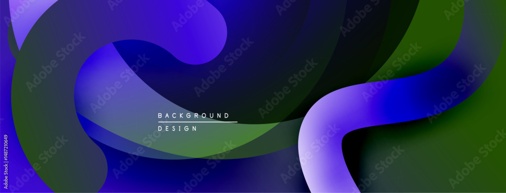 Leinwandbilder Abstract fluid shapes, vibrant colors blend. Modern design, smooth gradients create dynamic composition. Background texture suggests movement.