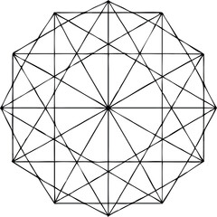 Intricate Geometric Mandala Design Abstract Black and White Vector