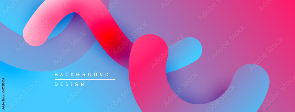 Leinwandbilder Abstract fluid shapes, vibrant colors blend. Smooth gradients create dynamic background design. Modern aesthetic, visually appealing.