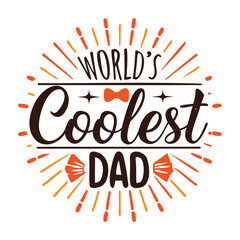 World's Coolest Dad Starburst Typography with Stars and Hat