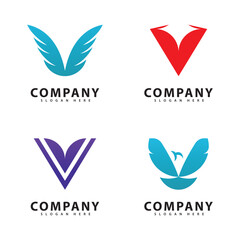Letter V Simple template Logo