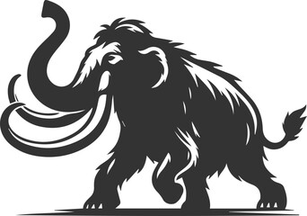 Wild animal silhouette of a mammoth vector
