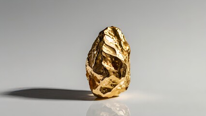 A single gold in middle and white background 