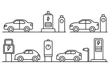 Charging Stations Layout Line art
