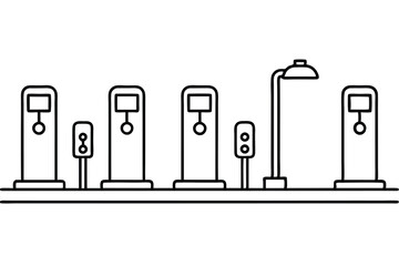 Charging Stations Blueprint Line art
