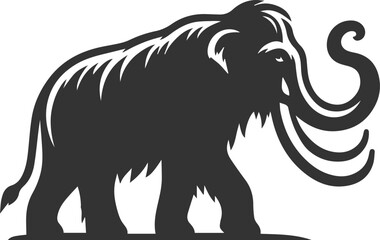 Fototapeta premium Wild animal silhouette of a mammoth vector