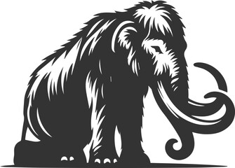 Wild animal silhouette of a mammoth vector