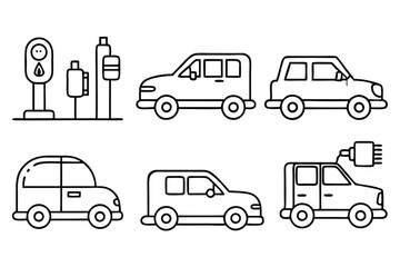 Charging Stations Network Line art
