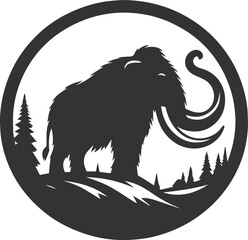 Wild animal silhouette of a mammoth vector