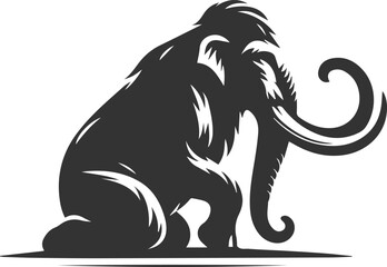 Wild animal silhouette of a mammoth vector