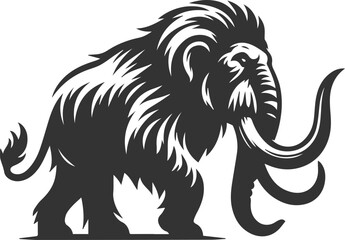 Obraz premium Wild animal silhouette of a mammoth vector