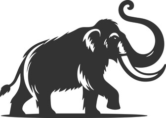 Obraz premium Wild animal silhouette of a mammoth vector
