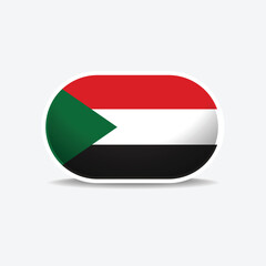 Sudan national flag button vector