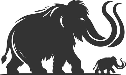 Wild animal silhouette of a mammoth vector