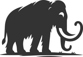 Wild animal silhouette of a mammoth vector