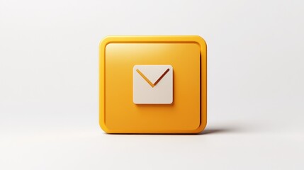 yellow button on a white background