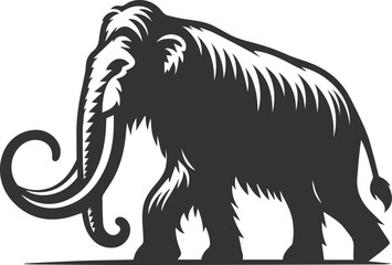 Wild animal silhouette of a mammoth vector