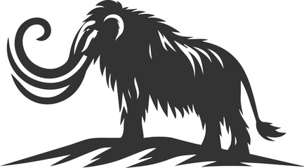Wild animal silhouette of a mammoth vector