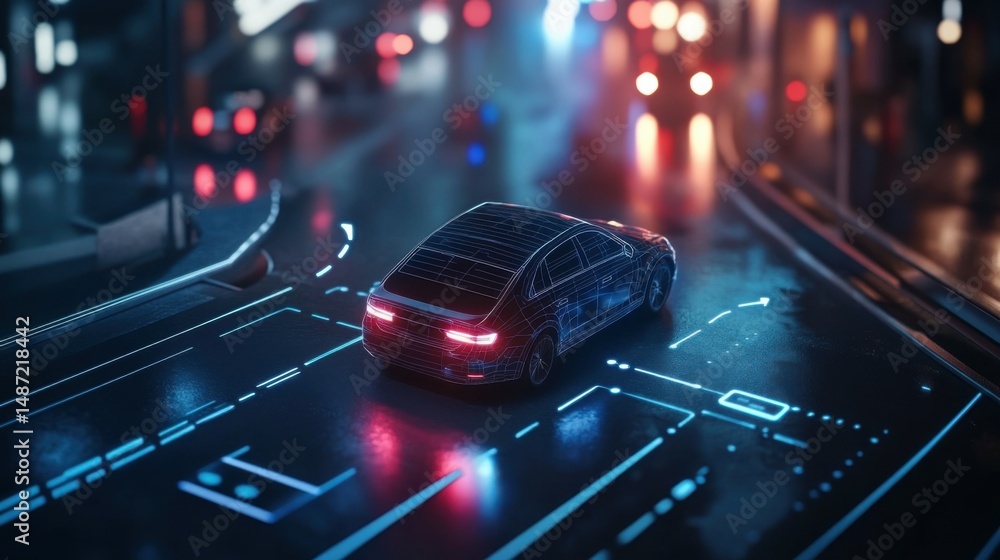 Poster vehicle security concept - the technology of the application on a smartphone to connect the system