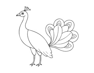 Elegant Peacock Coloring Pages | Intricate Line Art for Relaxing Adult Illustrations