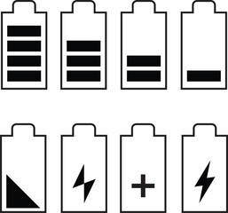 Vector Illustration of Different Battery Charge Levels