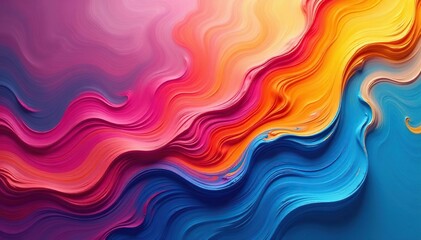 Fototapeta premium Abstract swirling paint strokes in vibrant colors, composition, movement