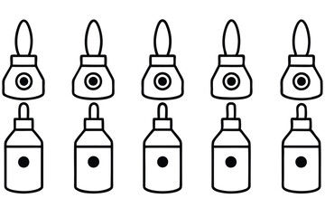 Eye drop bottles clean outline Line art