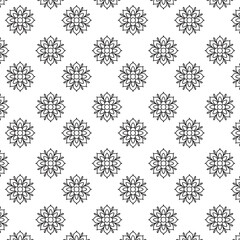 Elegant Black and White Floral Mandala Seamless Pattern | Vector Tile for Backgrounds & Textiles | Modern stylish abstract texture | Geometric floral seamless patterns | Simple illustrations