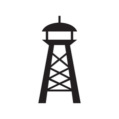 Naklejka premium Vector illustration of a searchlight tower silhouette