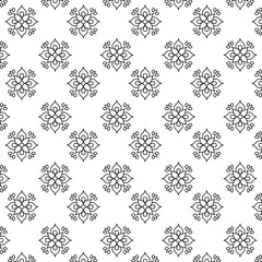 Elegant Black and White Floral Mandala Seamless Pattern | Vector Tile for Backgrounds & Textiles | Modern stylish abstract texture | Geometric floral seamless patterns | Simple illustrations