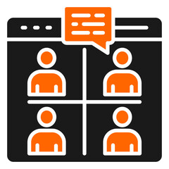 Virtual Meeting Icon For Design Elements