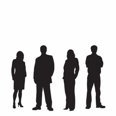 Business people silhouettes vector illustration of a standing black group