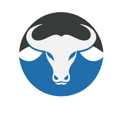 Majestic buffalo head in circle logo design