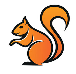Orange squirrel logo design vector illustration