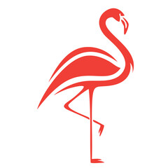 Obraz premium Elegant red flamingo bird silhouette design