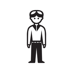 Silhouette of a standing boy vector