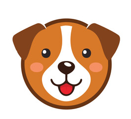 Fototapeta premium Adorable cartoon dog face happy puppy pet